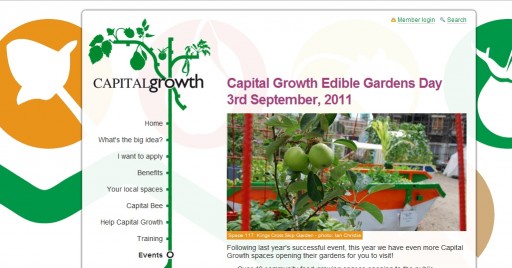 screengrab of edible garden site
