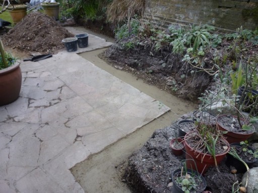 footing in place for garden wall