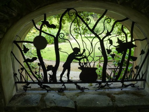 beautiful silhouette created from metal in garden