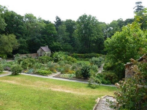 view of garden borders at Ty Glyn