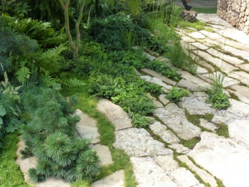 natural looking limestone paving at the Hampton Court Flower Show