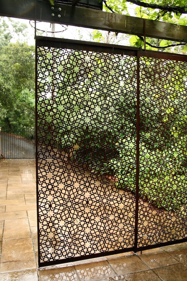 Moroccan-inspired garden screen
