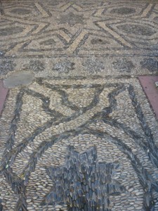 mosaic pebble path