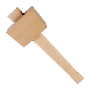 cheap and simple, a wooden mallet