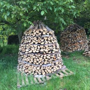 The Holz Hausen log storage